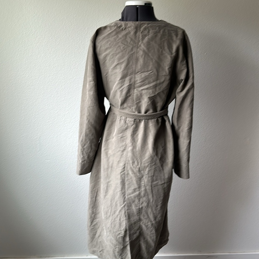 Zara Woman dress jacket silk light olive wrap around size Medium - Picture 8 of 9
